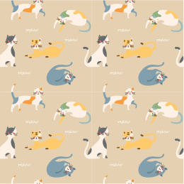 卡通猫咪头像 无缝拼接底纹