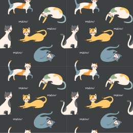 卡通喵星人图案 无缝拼接底纹
