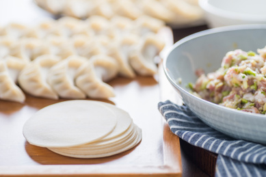 中华传统美食手工鲜肉水饺和肉馅