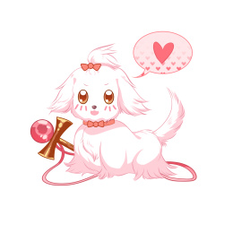 卡通手绘粉色可爱小狗狗插画