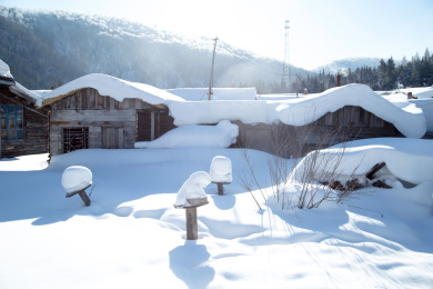 中国黑龙江省哈尔滨市雪乡风光