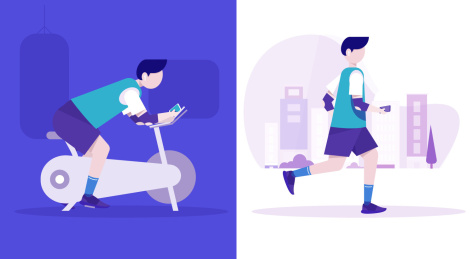 白领健康的生活帮助更好的工作 室内室外健身的人