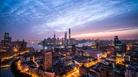 中国上海陆家嘴城市风光夜景
