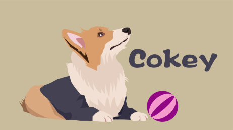 柯基小犬玩球游戏手绘插画