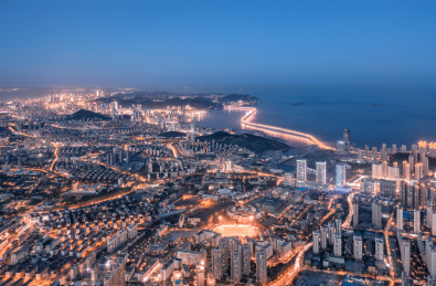 大连高新区夜景全景跨海大桥