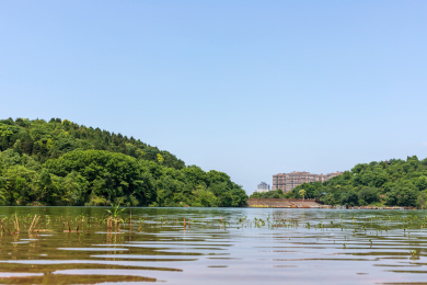中国四川省德阳市东湖山公园自然景色