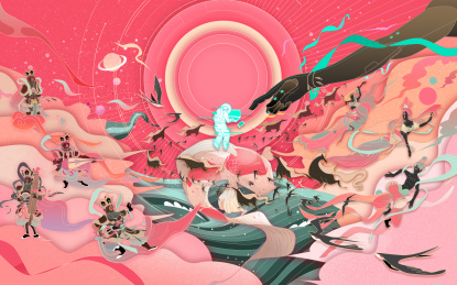 端午节剪纸插画海报