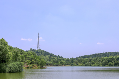 中国四川省德阳市东湖山公园自然景色