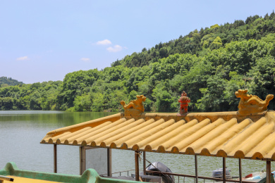 中国四川省德阳市东湖山公园的自然景色