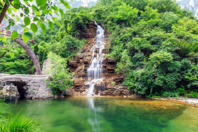 中国河南省焦作市云台山猕猴谷山水风光