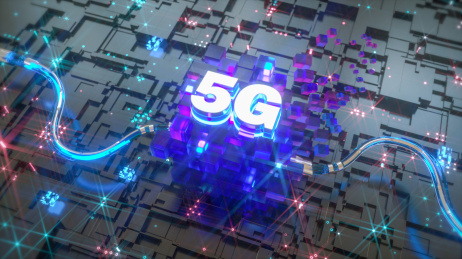 5G科技技术芯片抽象三维场景