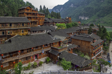 中国文化历史名镇重庆龚滩古镇风光