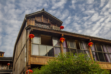 重庆龚滩古镇，木结构的民宿