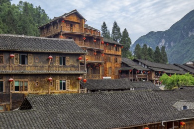 重庆龚滩古镇，木结构的老房子