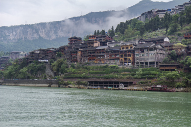 中国文化历史名镇重庆龚滩古镇风光