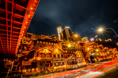 中国重庆旅游景点洪崖洞夜景