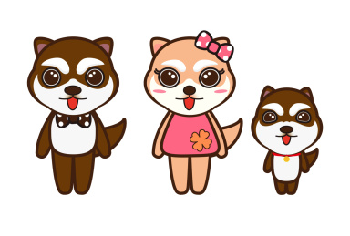 A lovely family of puppies