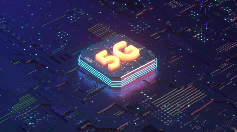 5G通信科技电路板连接背景图