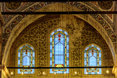 土耳其伊斯坦布尔蓝色清真寺苏丹艾哈迈德清真寺内景