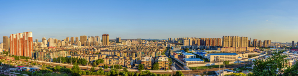 中国东北辽宁省抚顺市全景风光