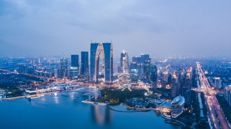 苏州城市建筑夜景风光