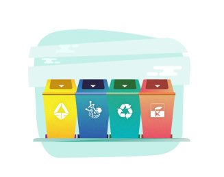 垃圾分类矢量插画设计素材