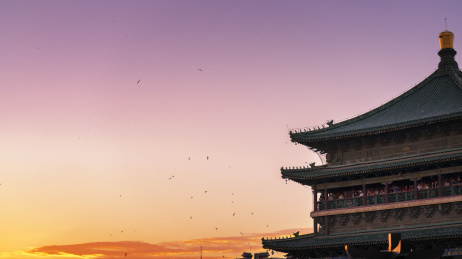 陕西省西安市市中心地标建筑钟楼