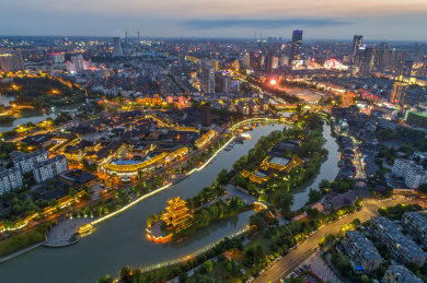 中国江苏省淮安市里运河清江浦景区风光