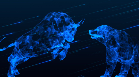 牛市熊市哪个是市场趋势金融创意场景