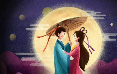 七夕情人节牛郎织女鹊桥相见