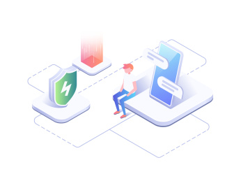 社交网络聊天交流通信2.5D轴测图矢量插画排版配图设计