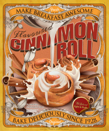 复古炼乳肉桂卷广告