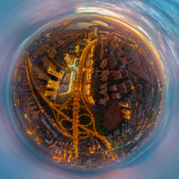 武汉夏日城市航拍傍晚和夜景风光