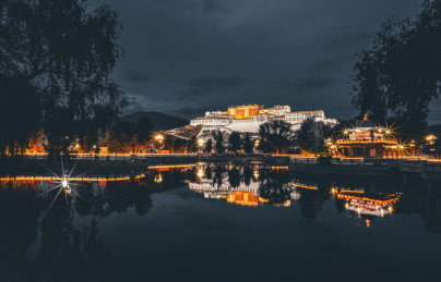 中国西藏拉萨布达拉宫夜景