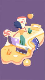 直播短视频类扁平风格插画