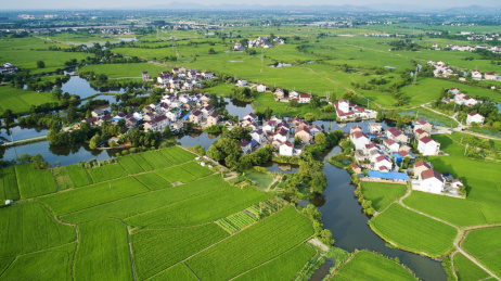 航拍中国安徽省宣城市夏日乡村生态田园风光