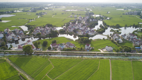 航拍中国安徽省宣城市夏日乡村生态田园风光