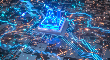 ai人工智能芯片电路炫酷三维场景