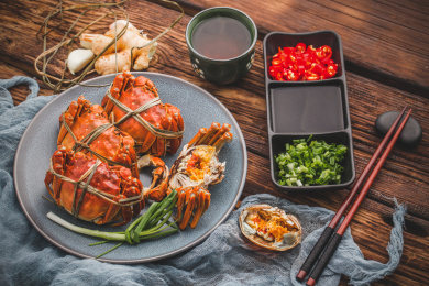 鲜美美味的阳澄湖大闸蟹蟹肉