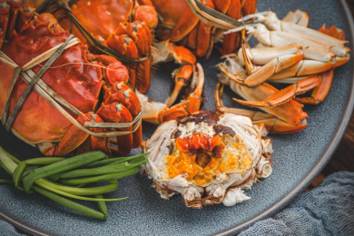 鲜美美味的阳澄湖大闸蟹蟹肉