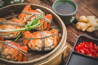 鲜美美味的阳澄湖大闸蟹蟹肉