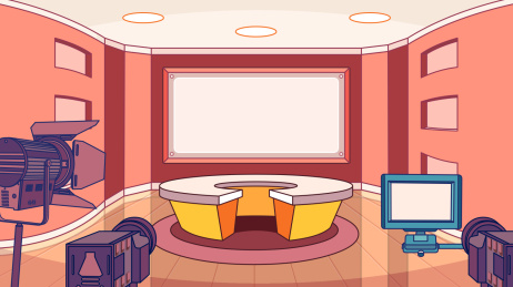 灯光摄影已经准备好的演播厅