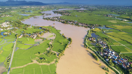 航拍中国安徽省宣城市初秋时节雨后田园风光