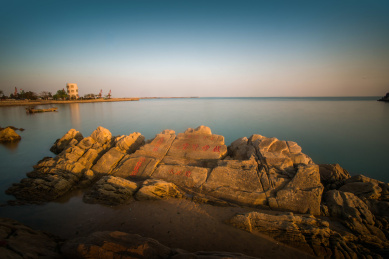 中国山东省日照市海上碑景区