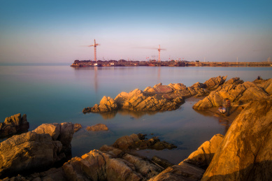 中国山东省日照市海上碑景区