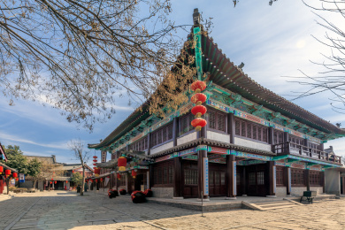中国山东省阳谷县狮子楼风景区仿宋建筑