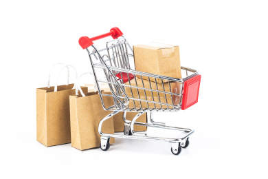 网购概念，购物车