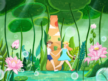 夏日主题插画，清凉整个夏天