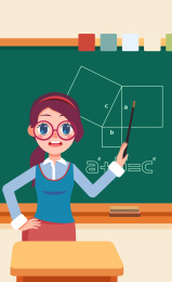正在讲解勾股定理的老师