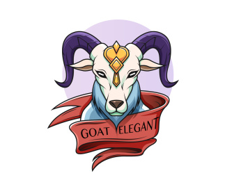 被丝带缠绕的羊的头像插画设计